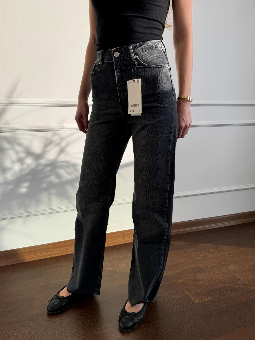 Gri Jean Bol Paça Pantolon