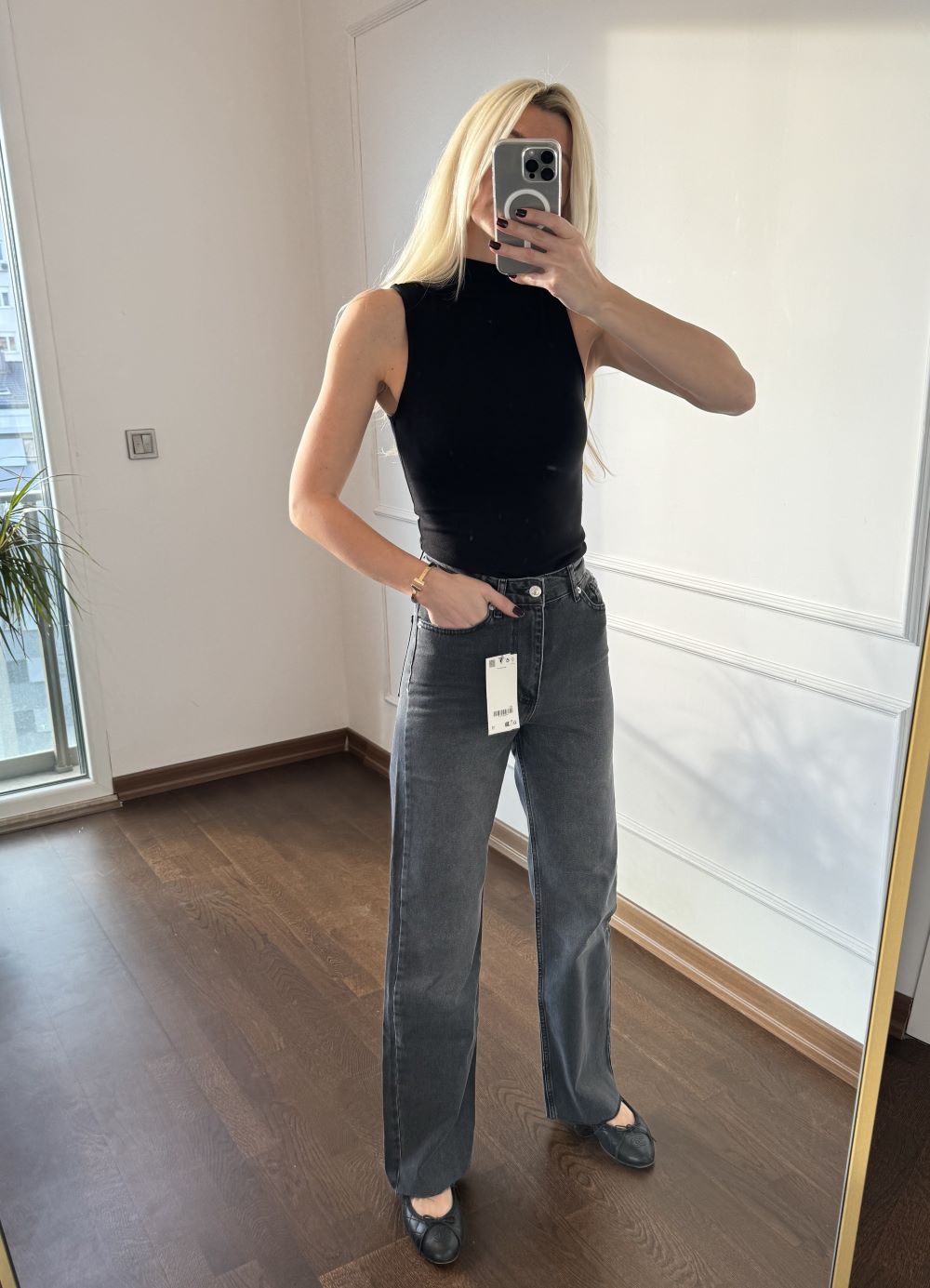 Gri Jean Bol Paça Pantolon