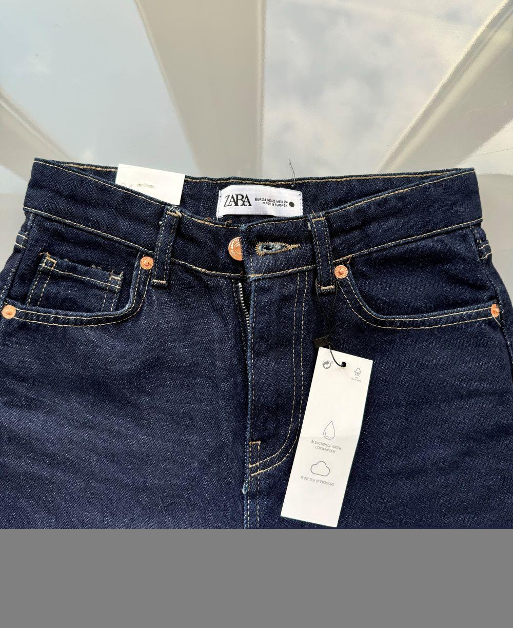 Lacivert Jean Düz Kesim Kesik Paça