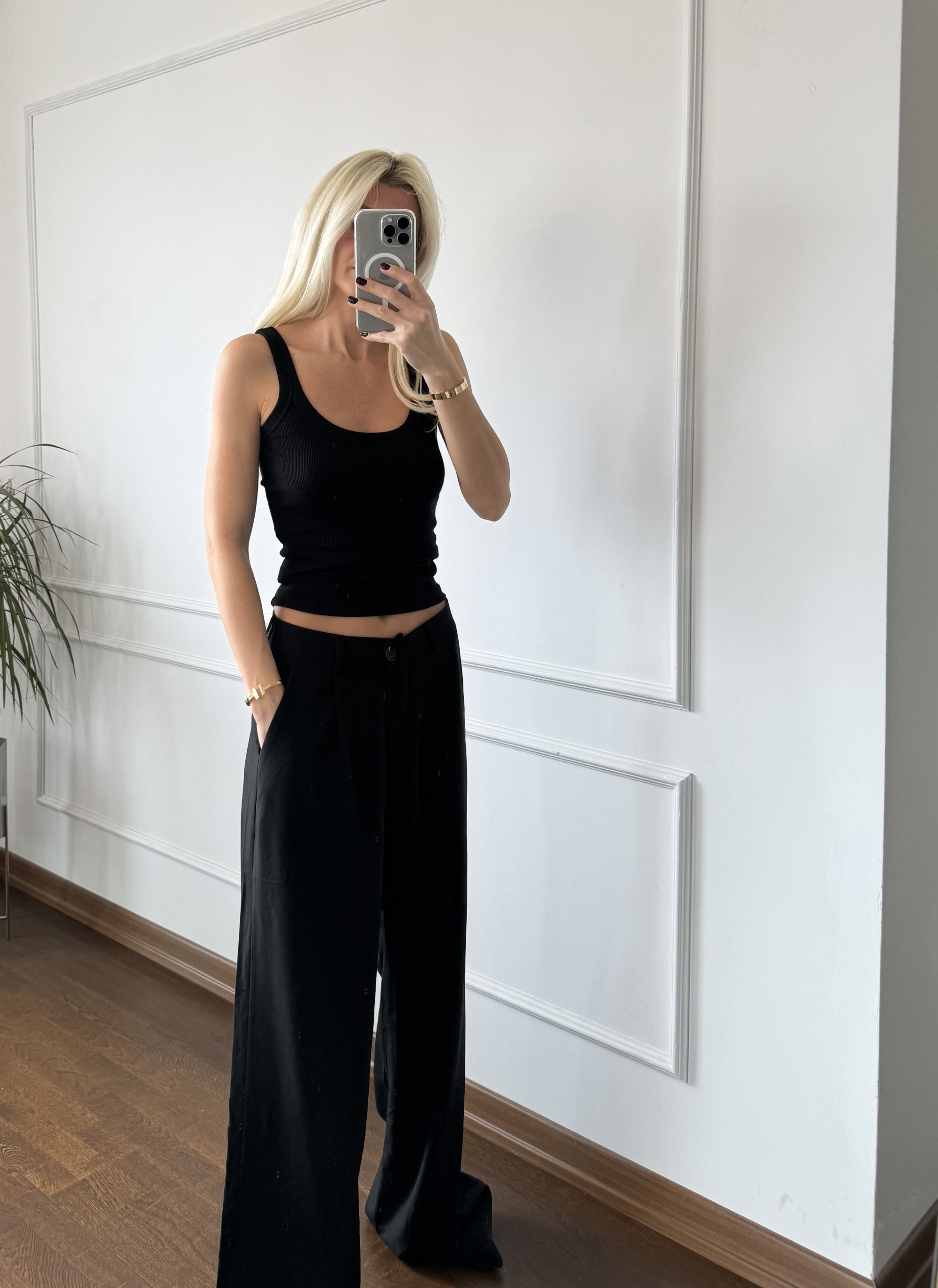 Siyah Palazzo Pantolon