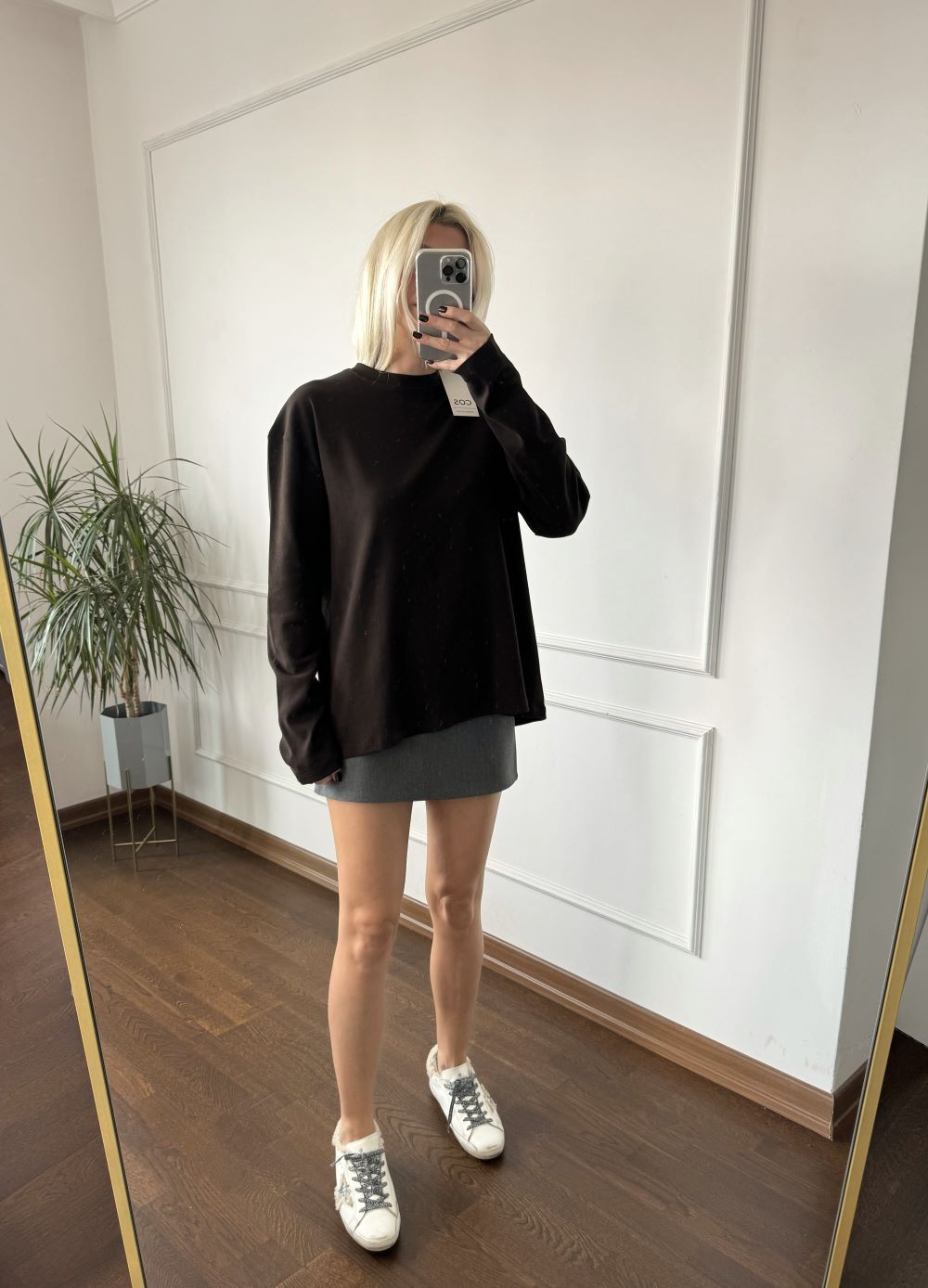 Organic Coton Oversize Kahverengi Bluz