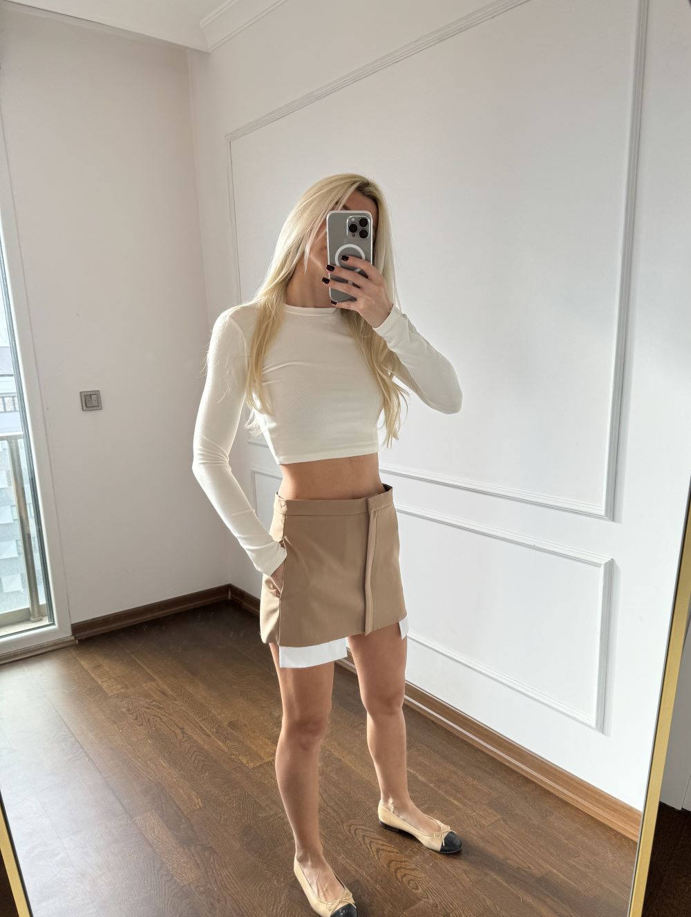 Premium Antik Vizon Cep Detaylı Etek