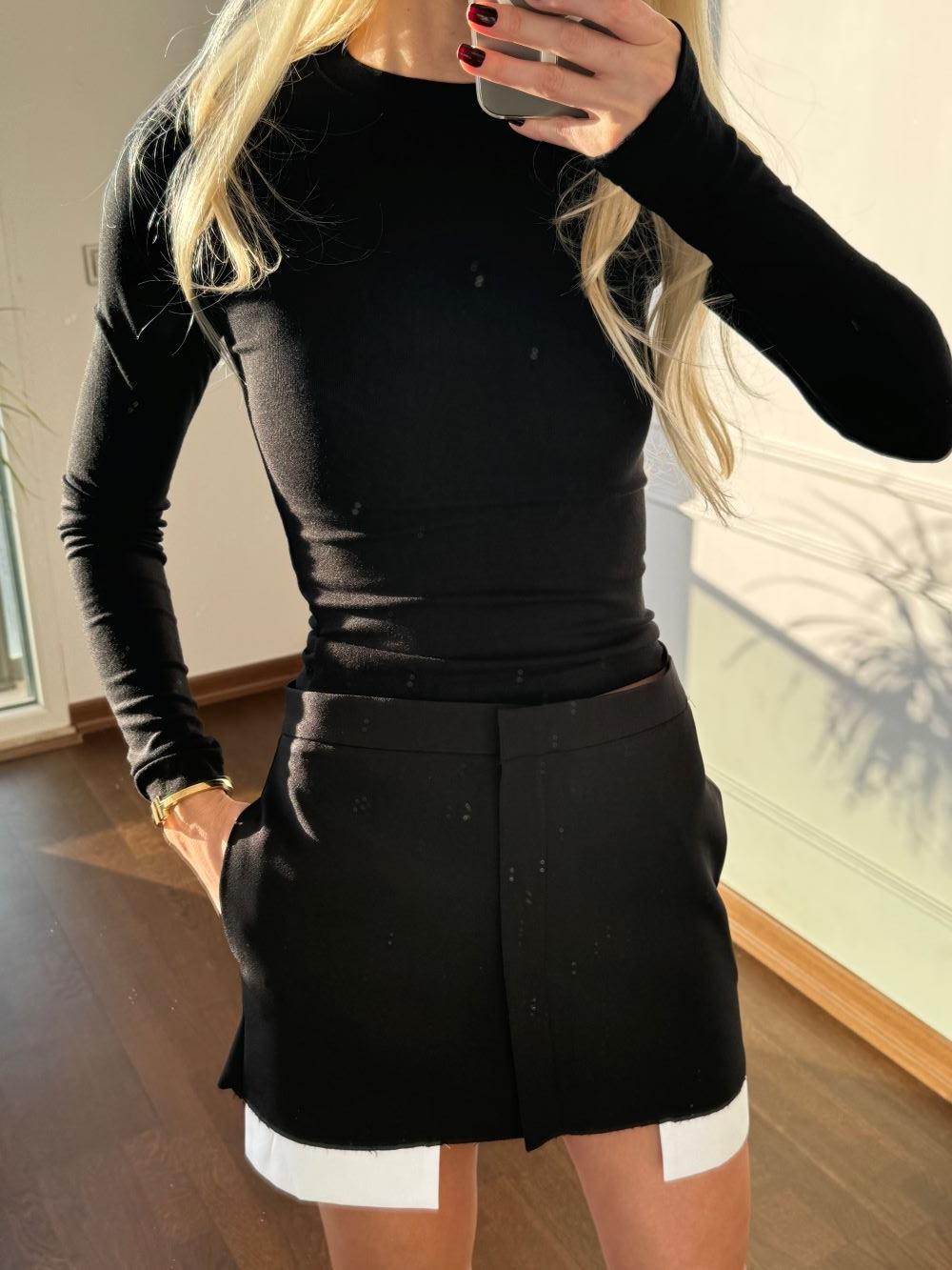 Premium Siyah Cep Detaylı Etek