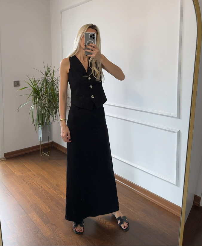 Siyah Etek Yelek Takım