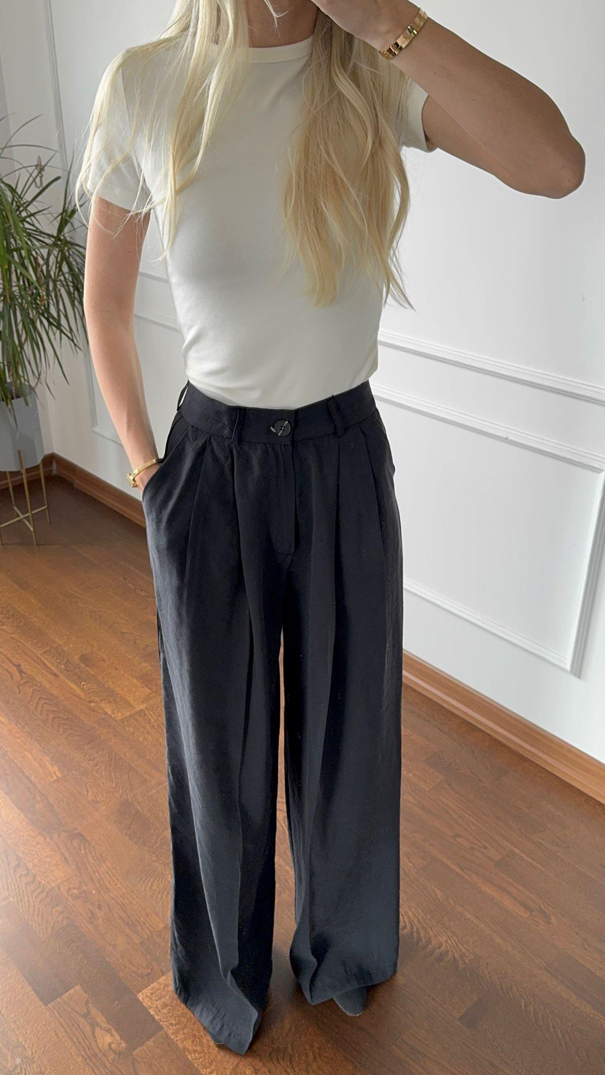 Siyah Palazzo Modal Pantolon