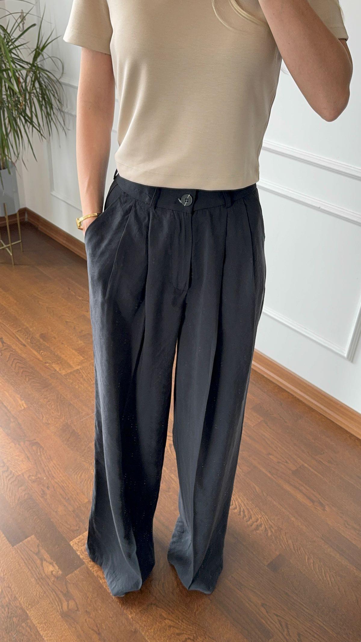 Siyah Palazzo Modal Pantolon