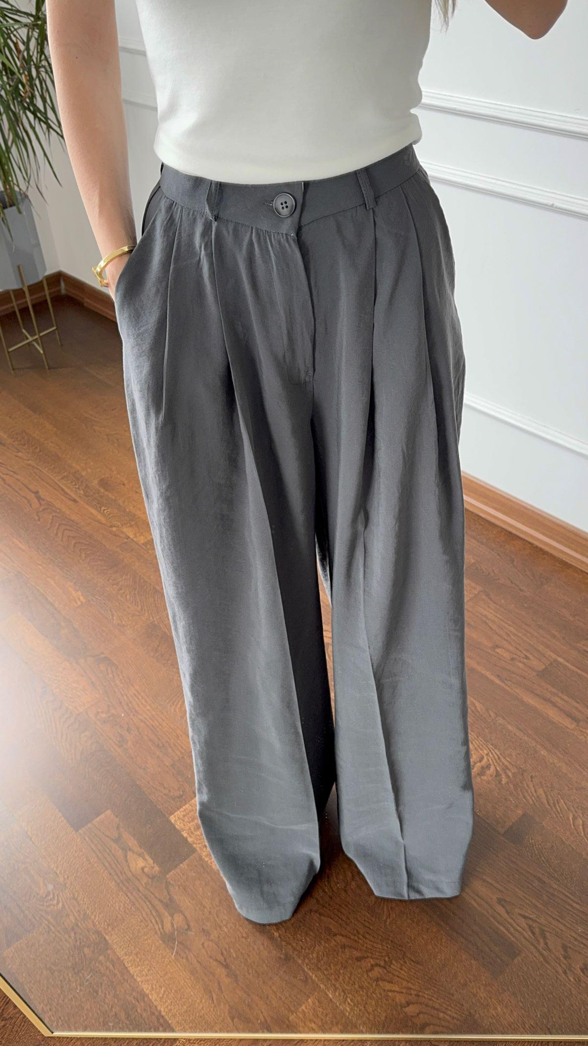 Antrasit Palazzo Modal Pantolon