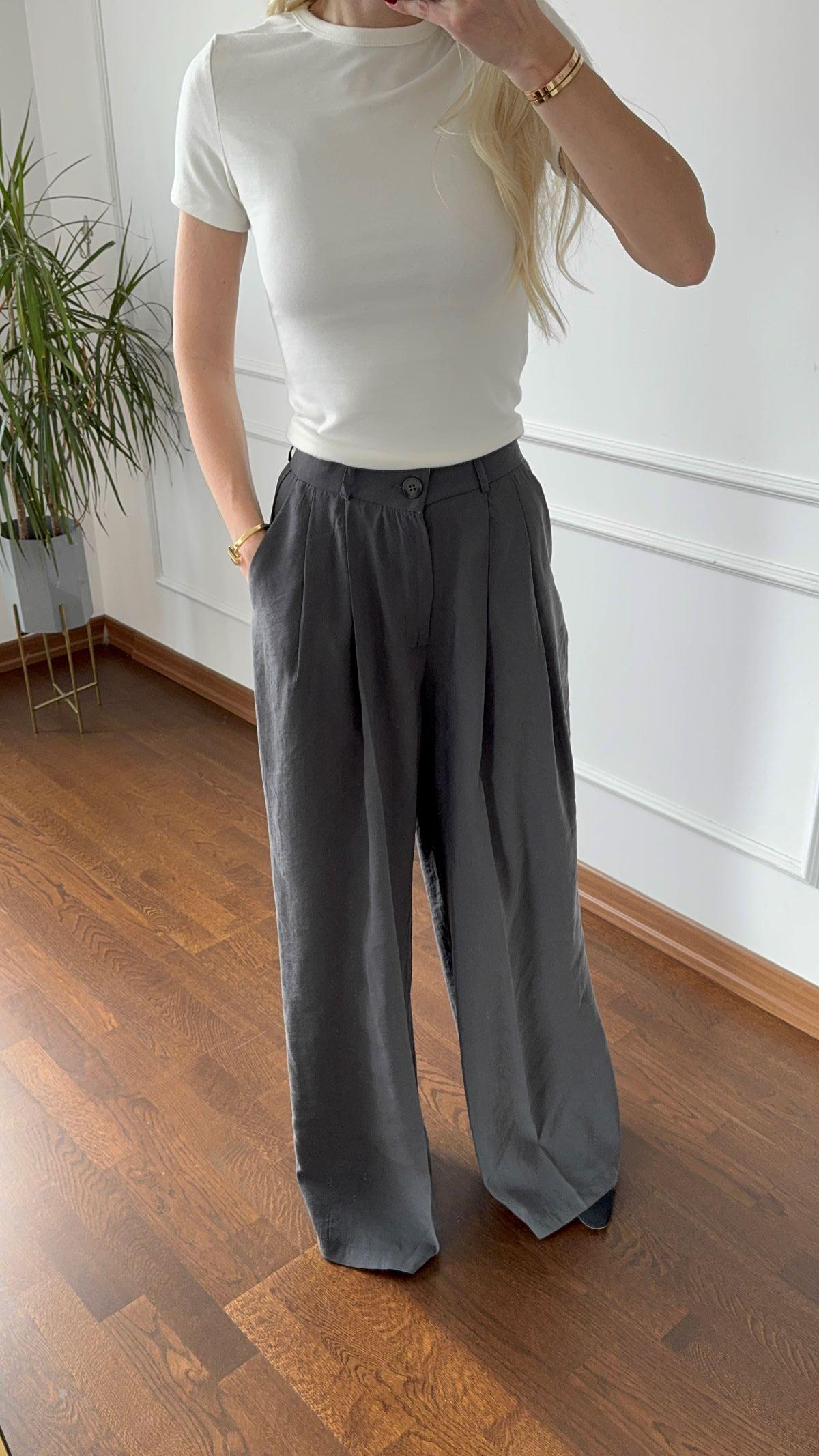 Antrasit Palazzo Modal Pantolon