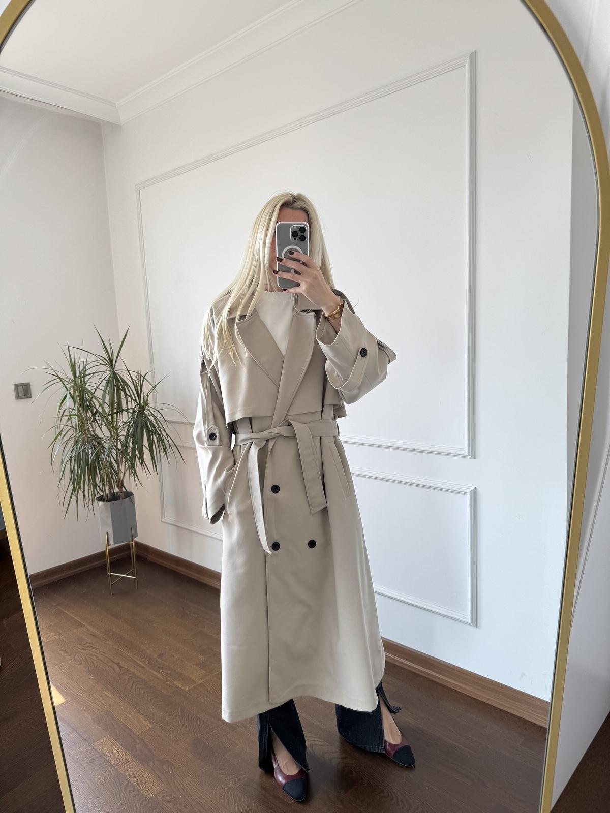 Premium Trençkot Taş Rengi