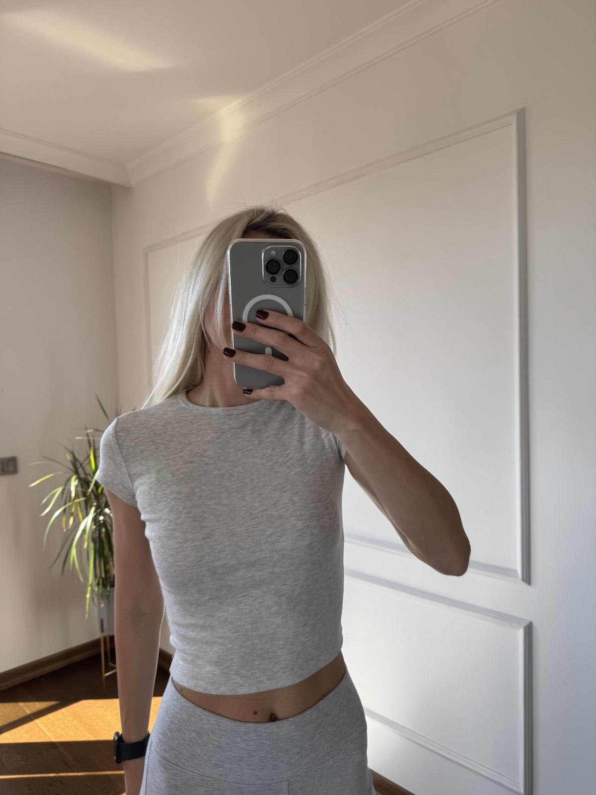 Gri Kısa Kollu Body