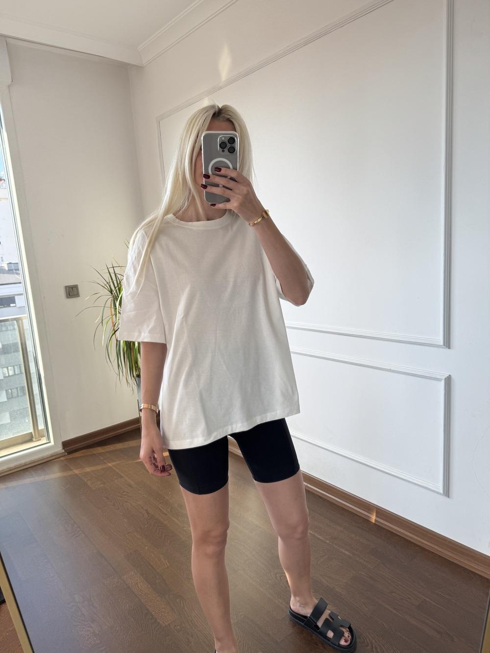 Oversize Basic Beyaz Tshirt