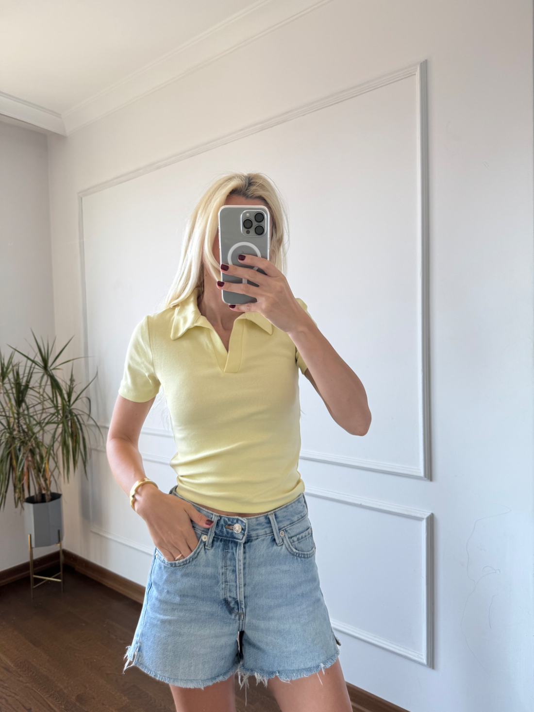 Polo Yaka Sarı Tshirt