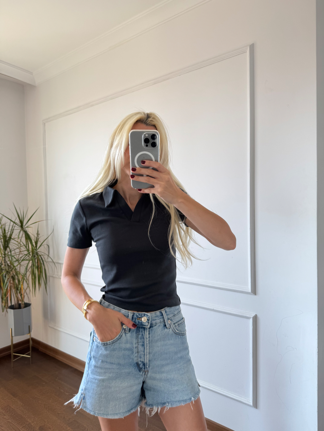 Polo Yaka Antrasit Tshirt