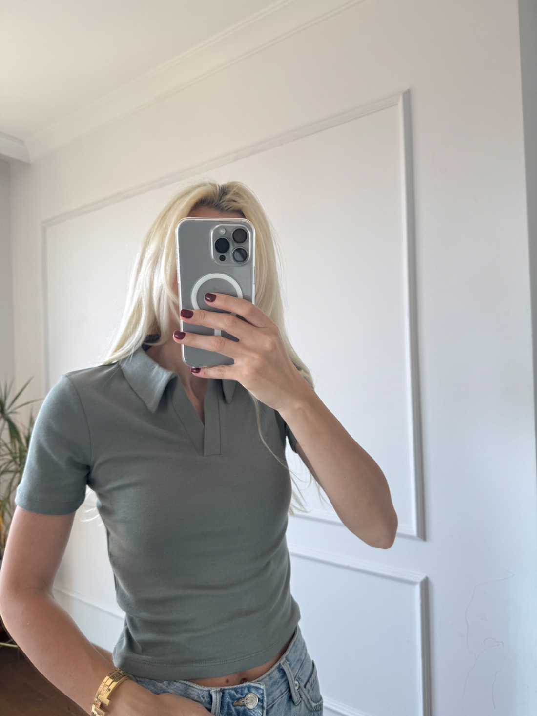 Polo Yaka Haki Tshirt