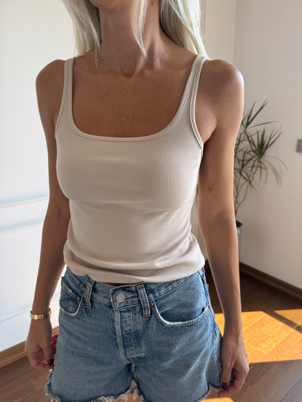 Fitilli Askılı Body Bej