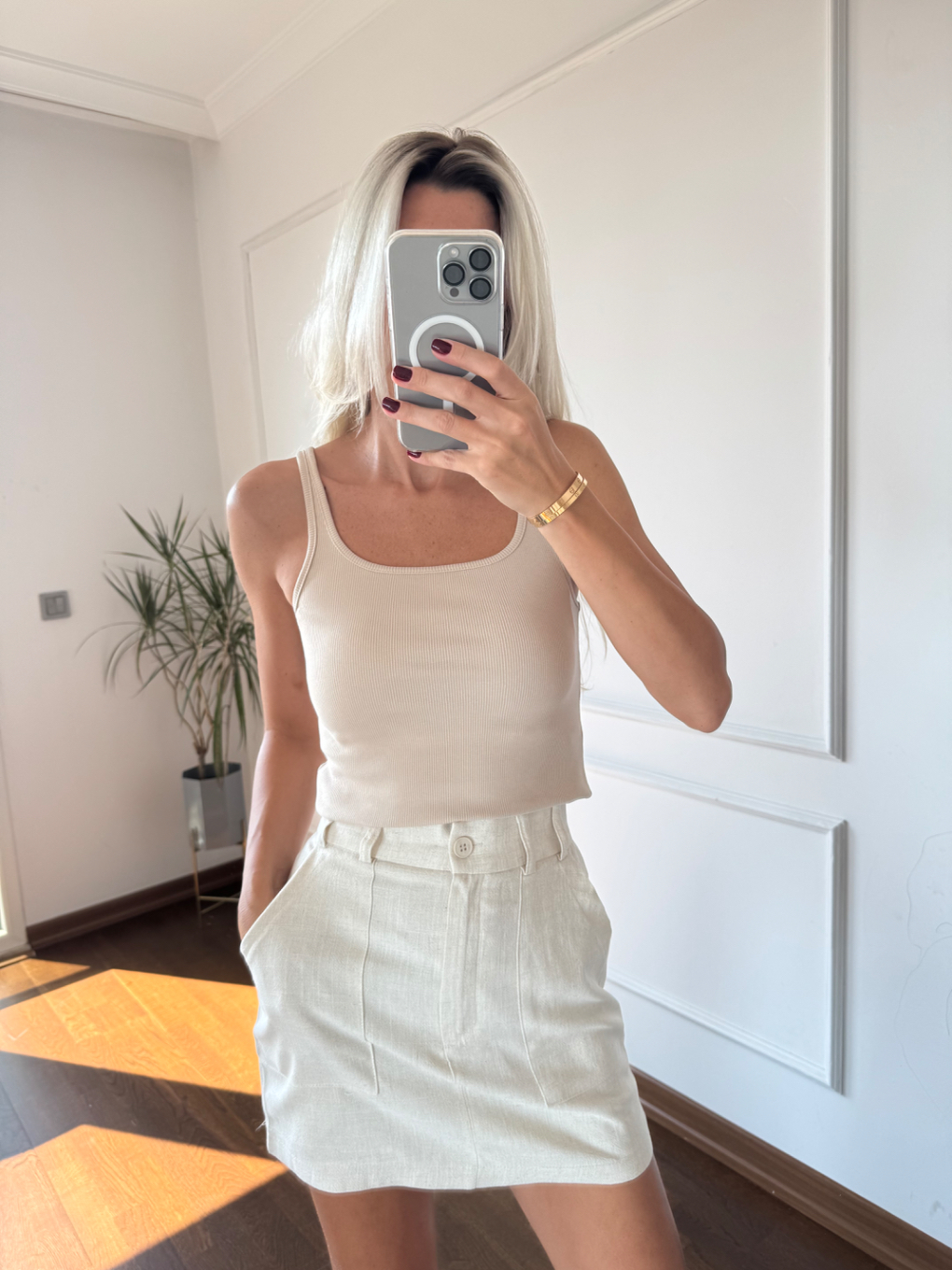 Bej Cepli Keten Etek