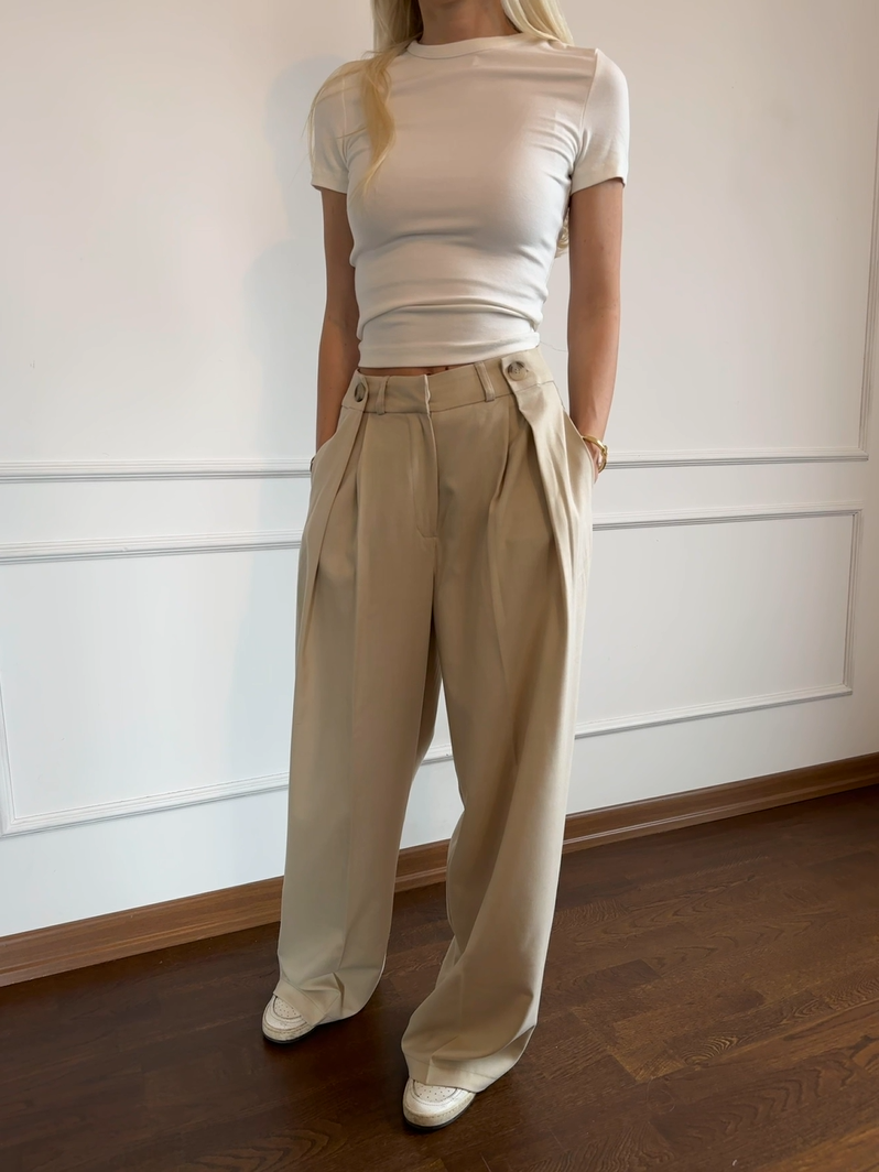 Taş Rengi Palazzo Pantolon