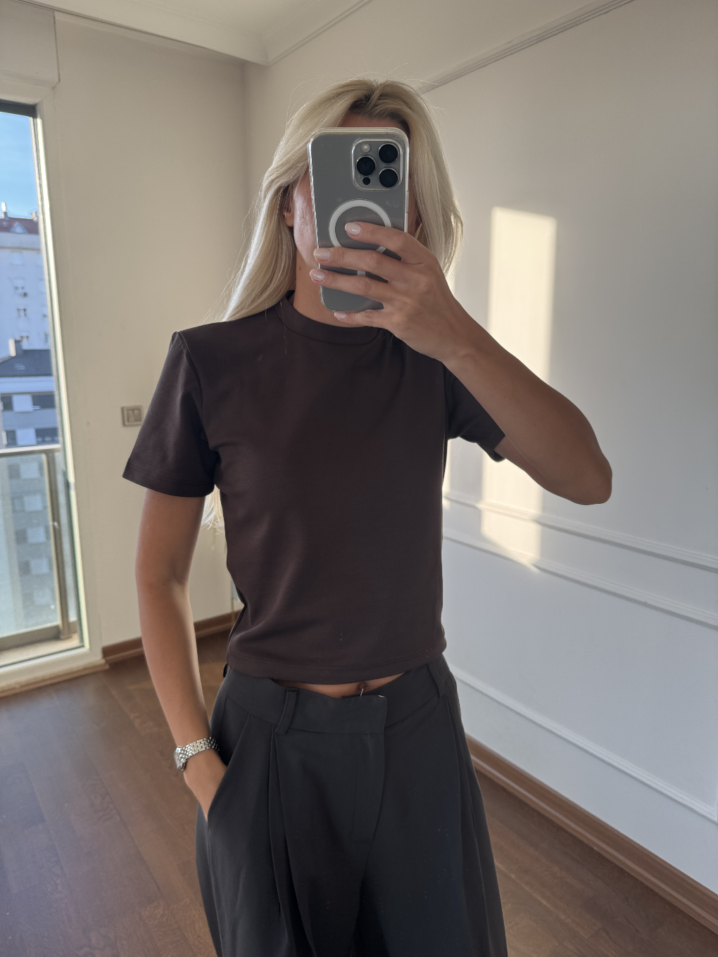 Kahverengi Kısa Kollu Tshirt