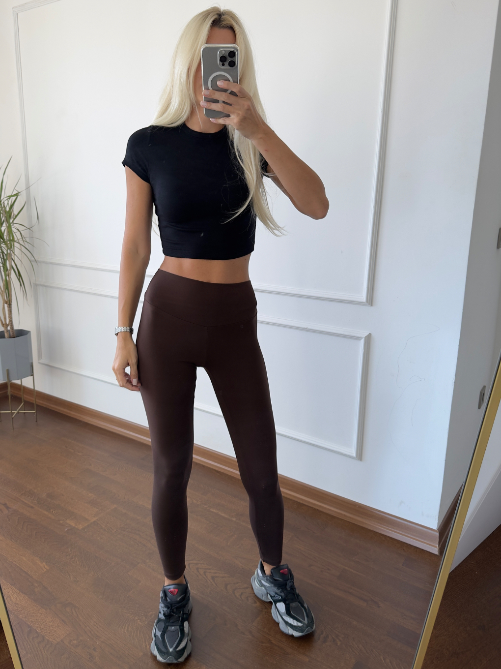 Kahverengi Yumuşak Dokulu Tayt