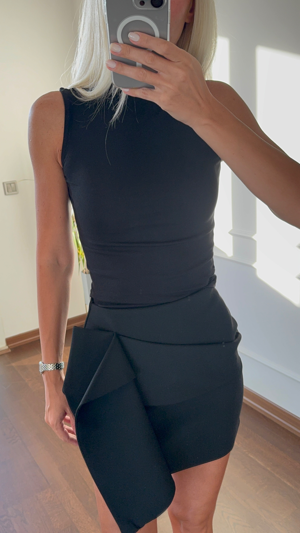 Drape Detaylı Etek Siyah