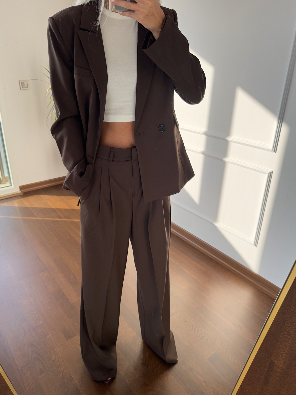 Kahverengi Ceket Pantolon Takım