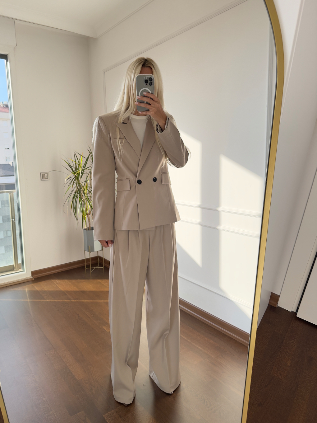 Bej Ceket Pantolon Takım