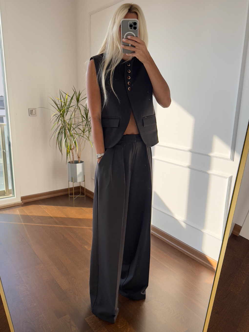 Acı Kahve Yelek Pantolon Takım