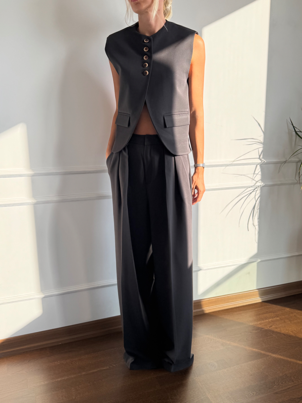 Acı Kahve Yelek Pantolon Takım