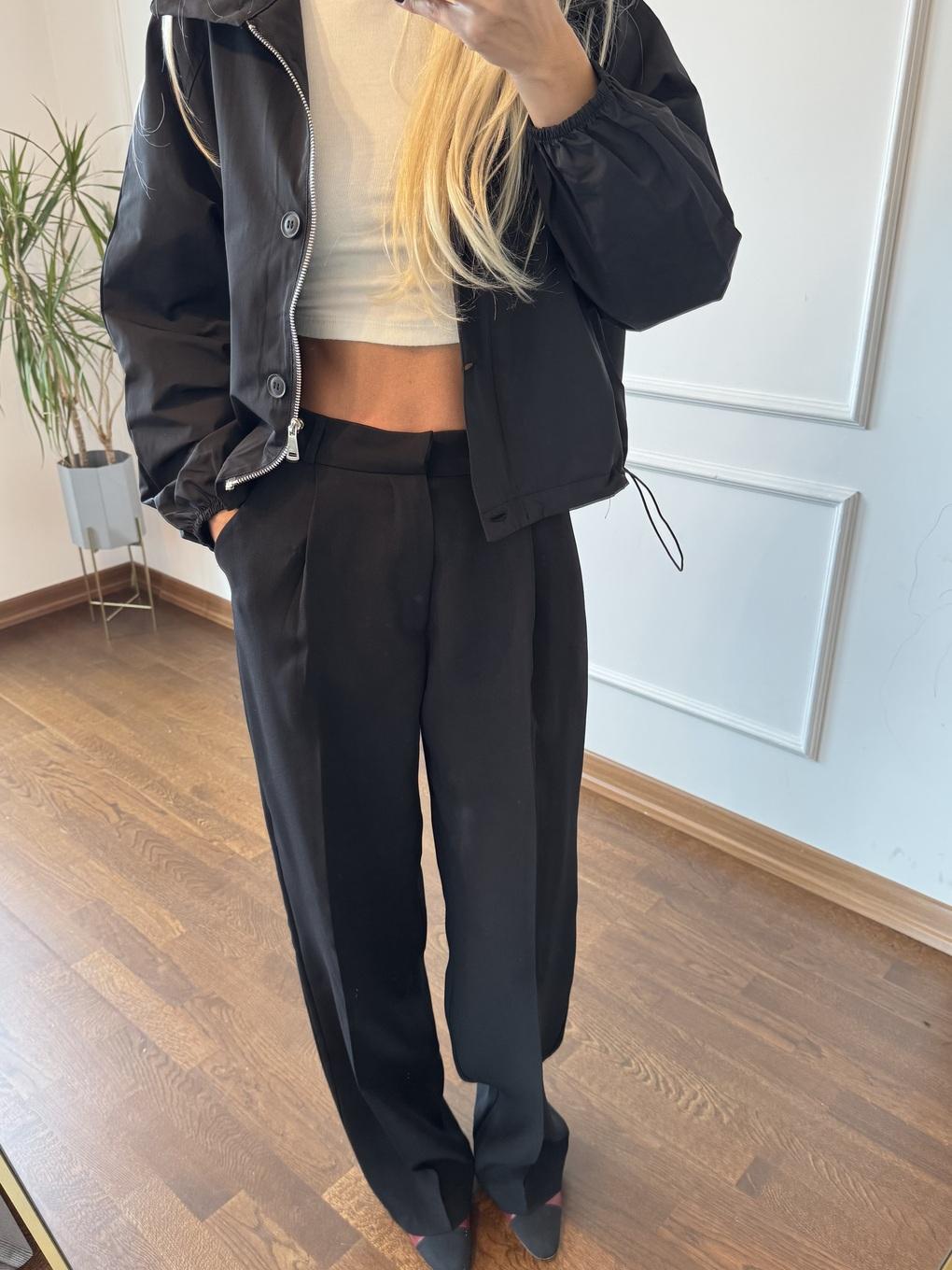 Siyah Bol Paça Pantolon