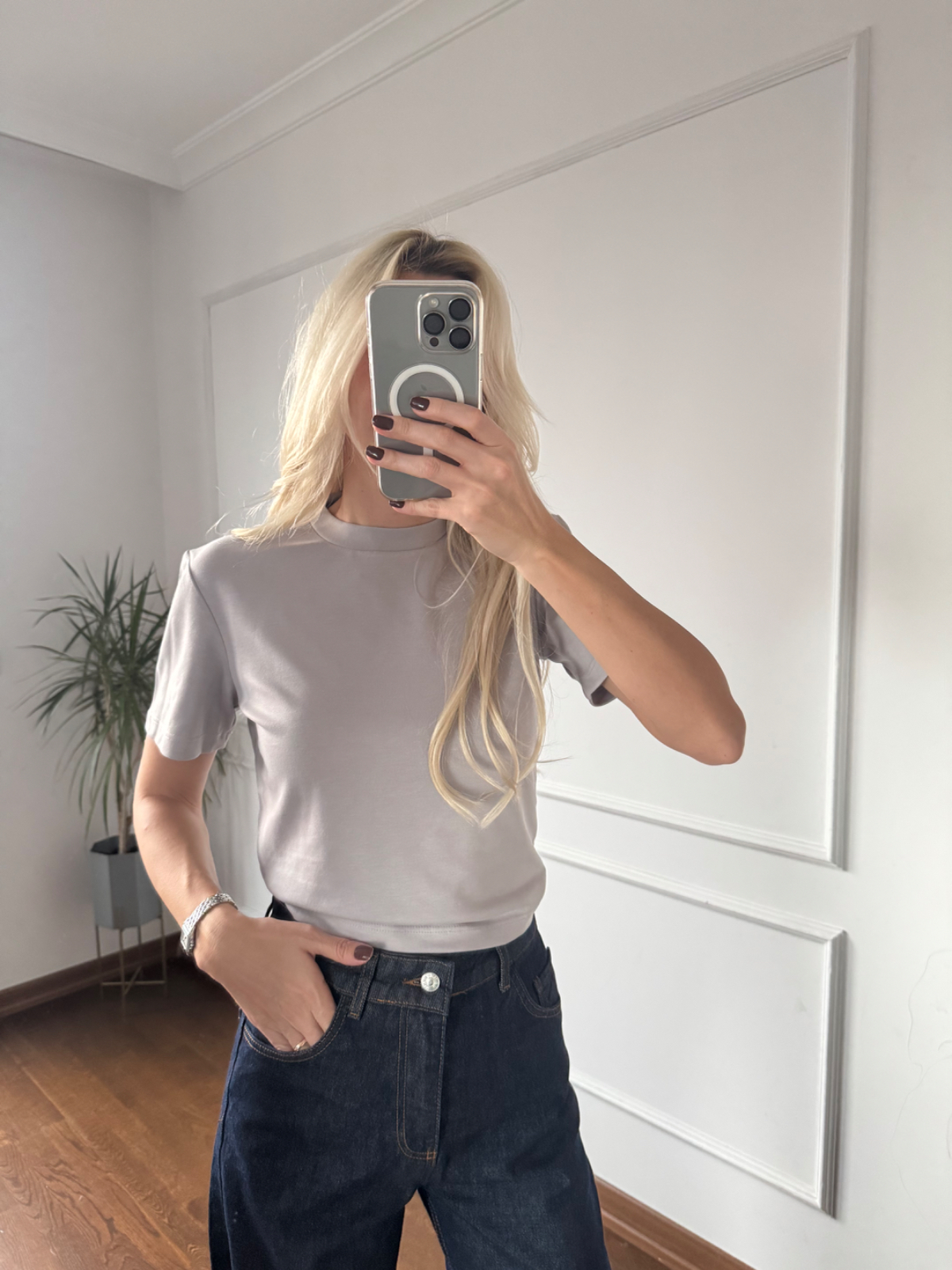 Gri Kısa Kollu Tshirt