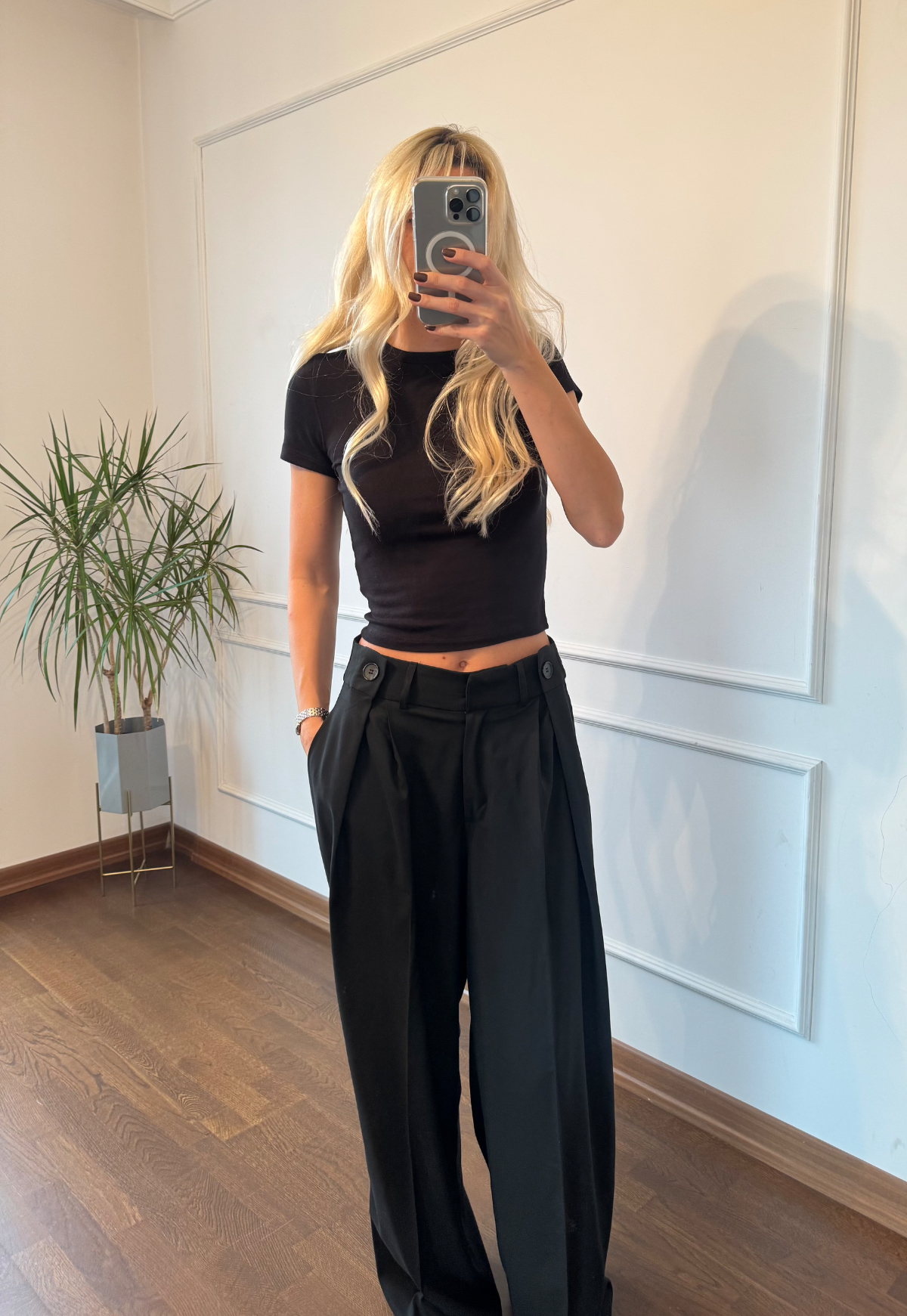 Siyah Palazzo Pantolon