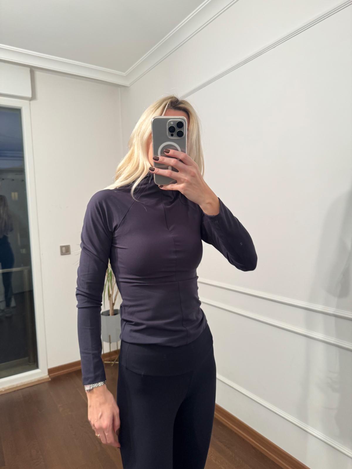 Lacivert Modal Fermuarlı Spor Body