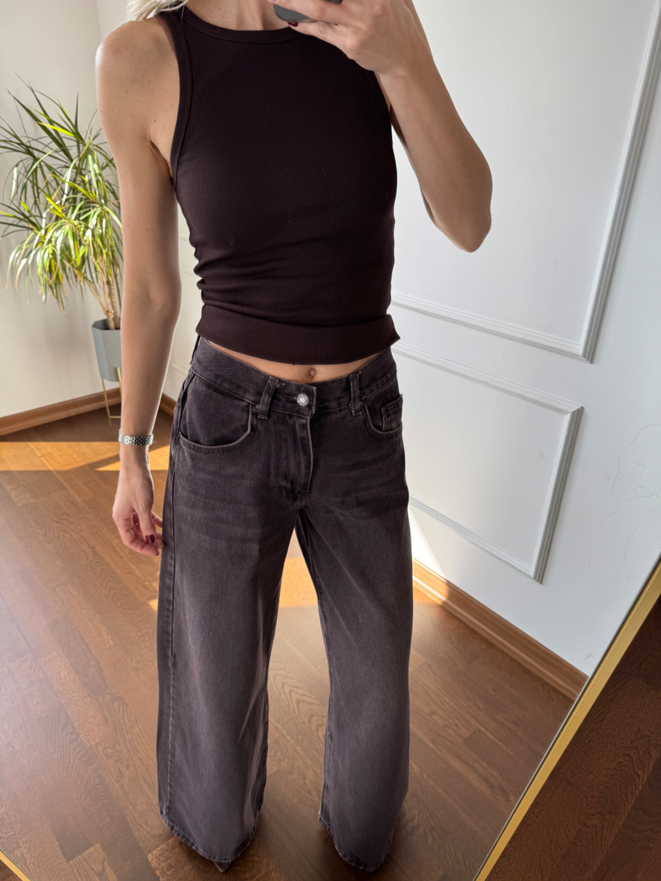 Askılı Kahverengi Fitilli Body